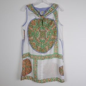 Robert Graham Linen Cinched Shift Dress M